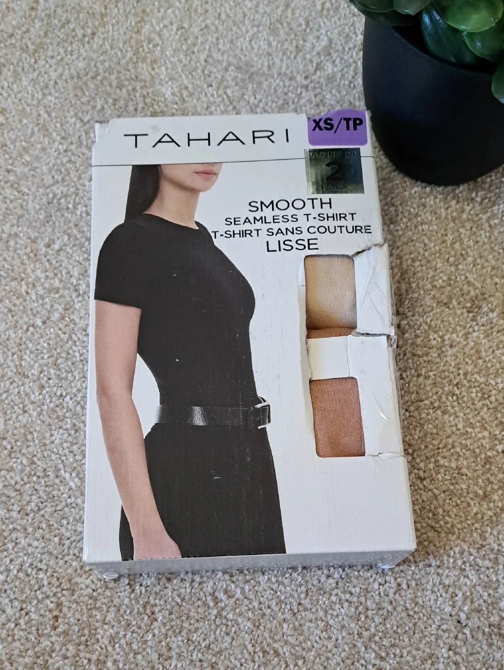 Tahari Smooth Tees 2 Pack Beige Tan Brown  Stretch Short Sleeve Womens Size XS - Picture 6 of 12